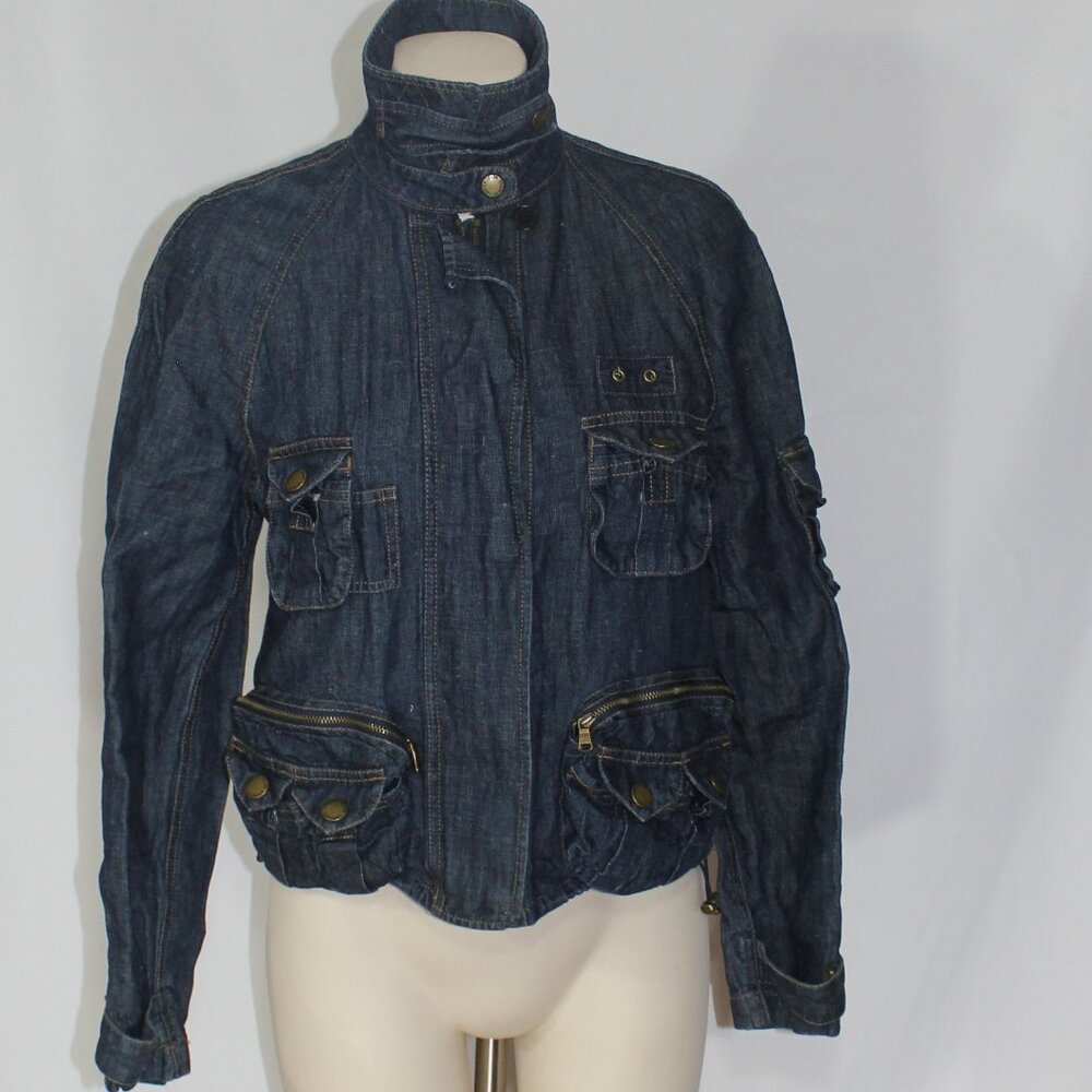 Ralf Lauren blue  denim jacket full zip Woman 4 pockets  size small